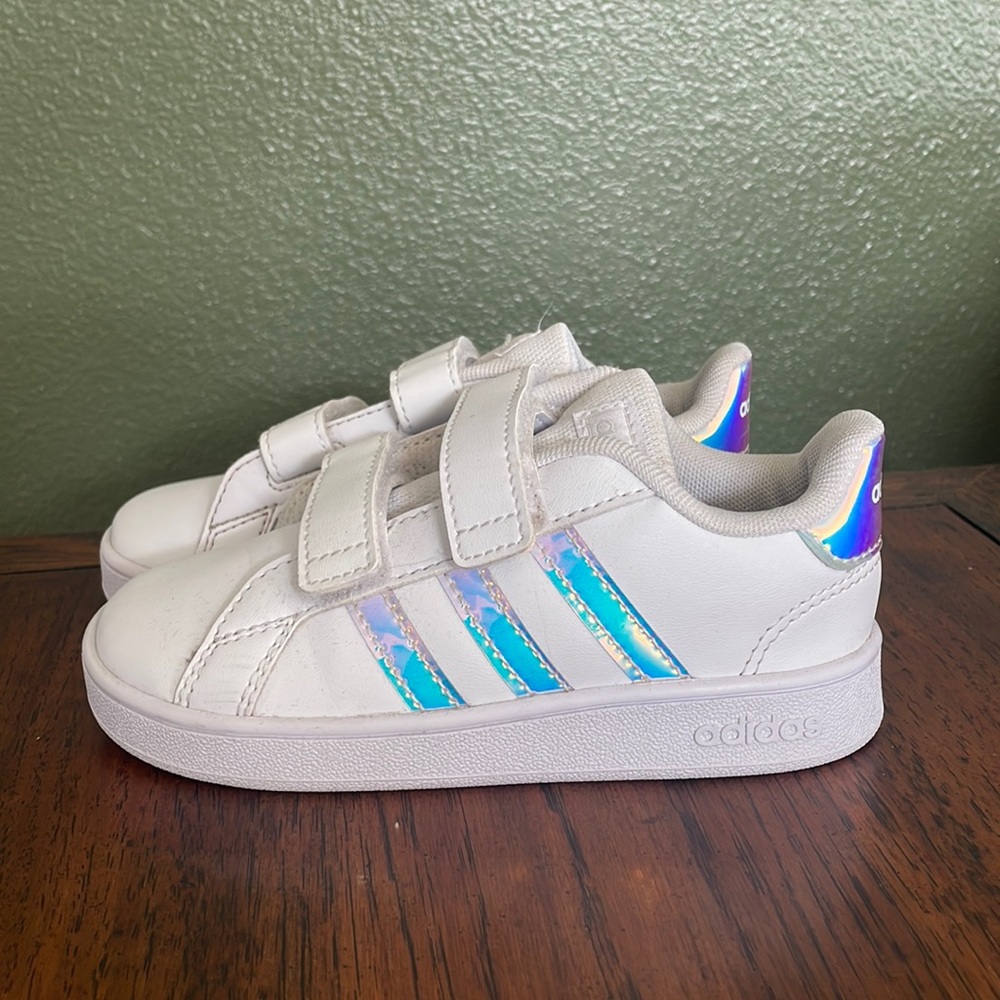 Toddler iridescent adidas sneaker